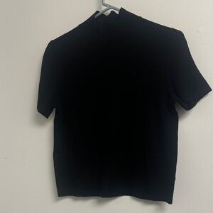 Saks Fifth Avenue Black Mock Turtleneck Women's Blouse